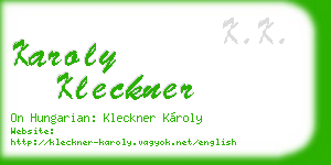 karoly kleckner business card